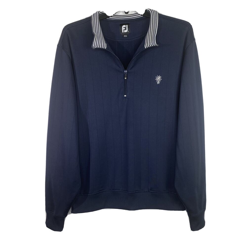 Footjoy Large Mens Blue Golf Longsleeve Pullover Gathered Waist Collared Casual